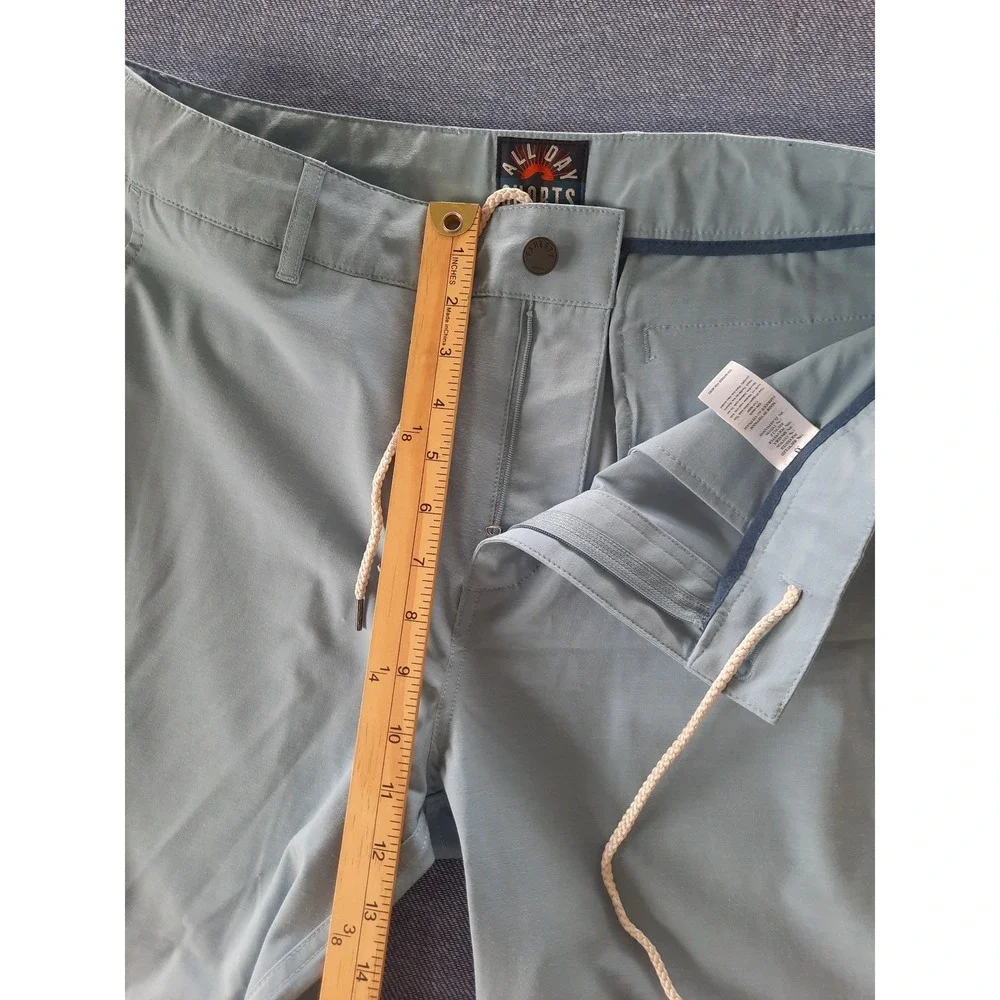 Faherty All Day Shorts Mens 33 Light Blue Grey Recycled Stretch Hybrid Chino 9in